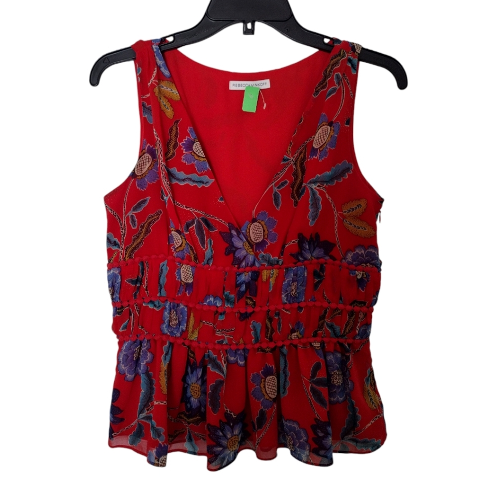 Rebecca Minkoff Red And Blue floral sleeveless top size small